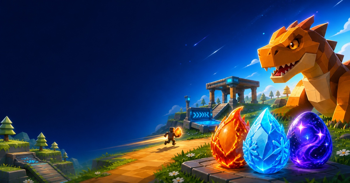 Steal An Egg game artwork reference Steal An Egg game artwork featuring colorful eggs and a large creature